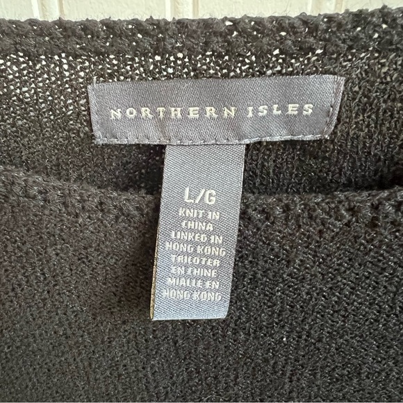 Northern Isles Vintage Black Knit Embroidered Fall Bouquet Sweater Size Large - Picture 3 of 5